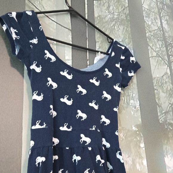 Kirra Navy Dress with White Animal Print - Picture 3 of 5